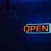 yellow and teal open neon signage